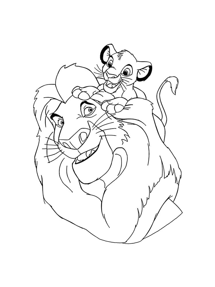 Simba And Mufasa Coloring Page