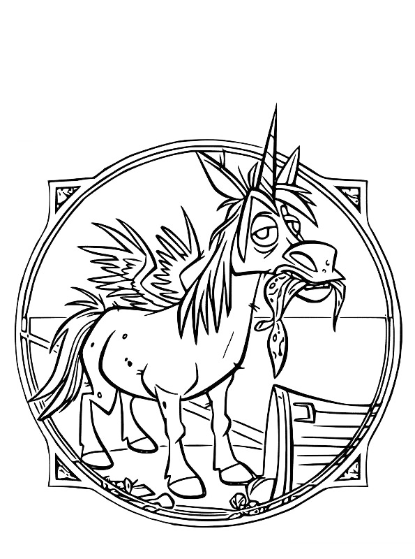 Unicorn Onward Coloring Page